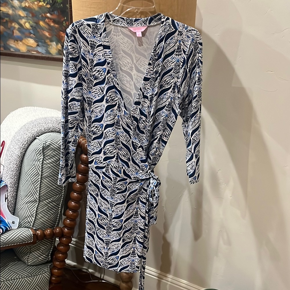 Lilly Pulitzer Navy and White Patterned Romper